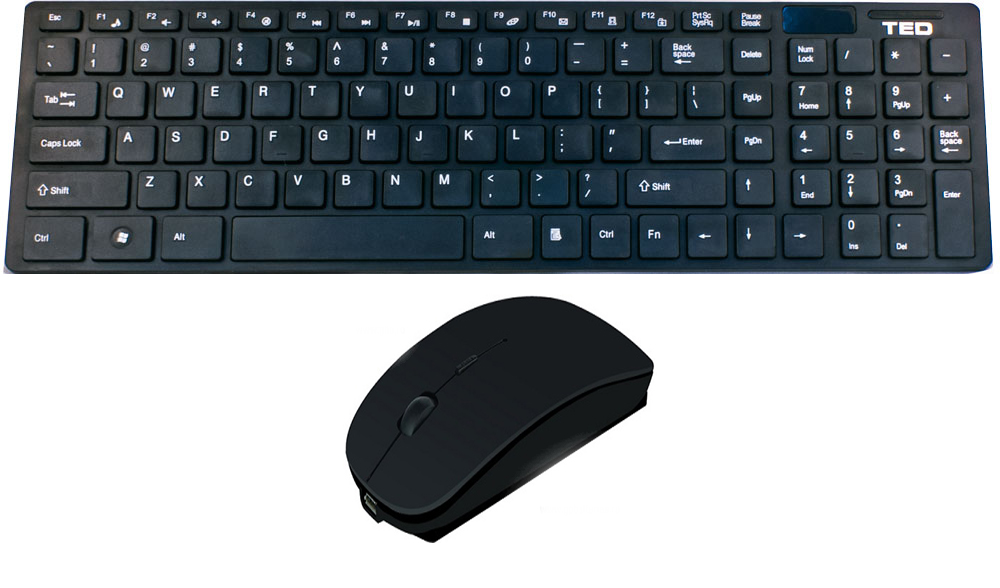 Tastatura TED-1 + mouse wireless black Ultra-Thin Fashion TD920 65877